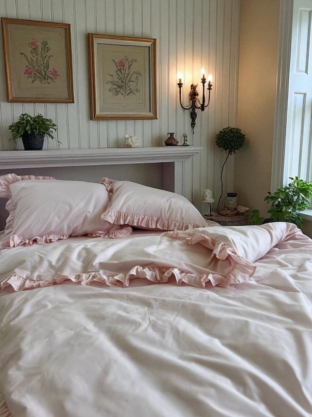 Комплект постільної білизни Starligh (сатин з рюшами)