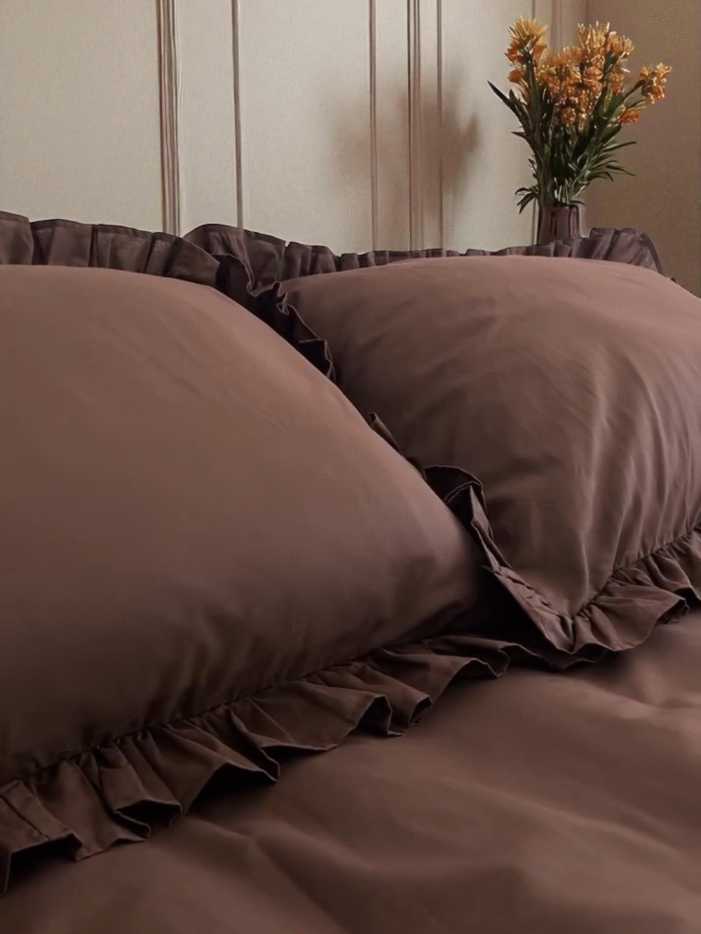 Комплект постільної білизни Nocturne (сатин з рюшами)