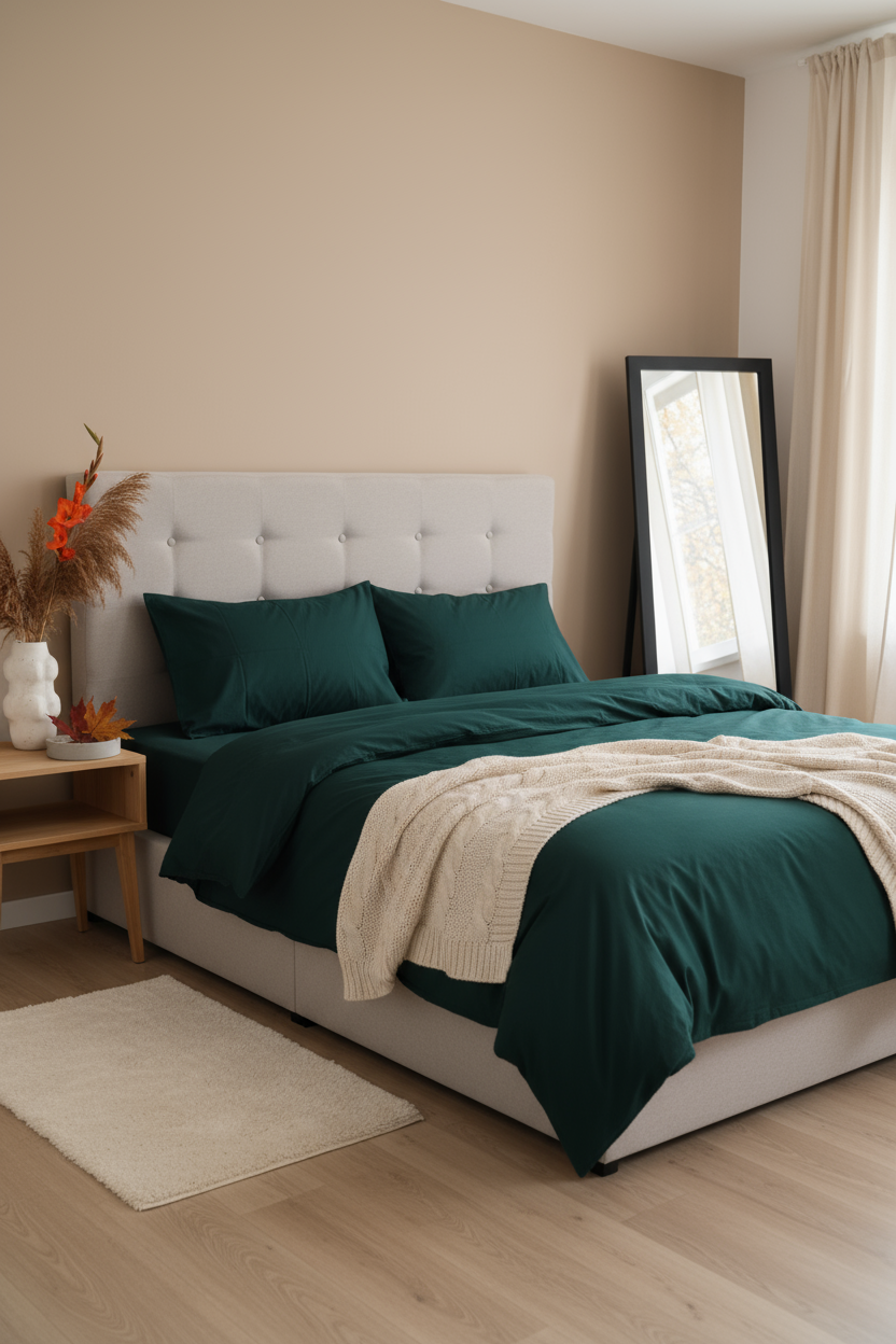 Комплект постільної білизни Pine emerald (сатин)