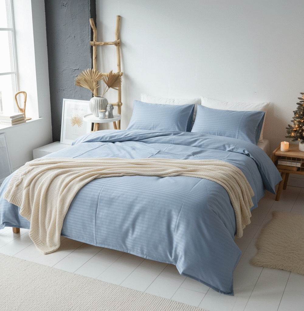 Комплект постільної білизни Ciel bleu (страйп сатин)