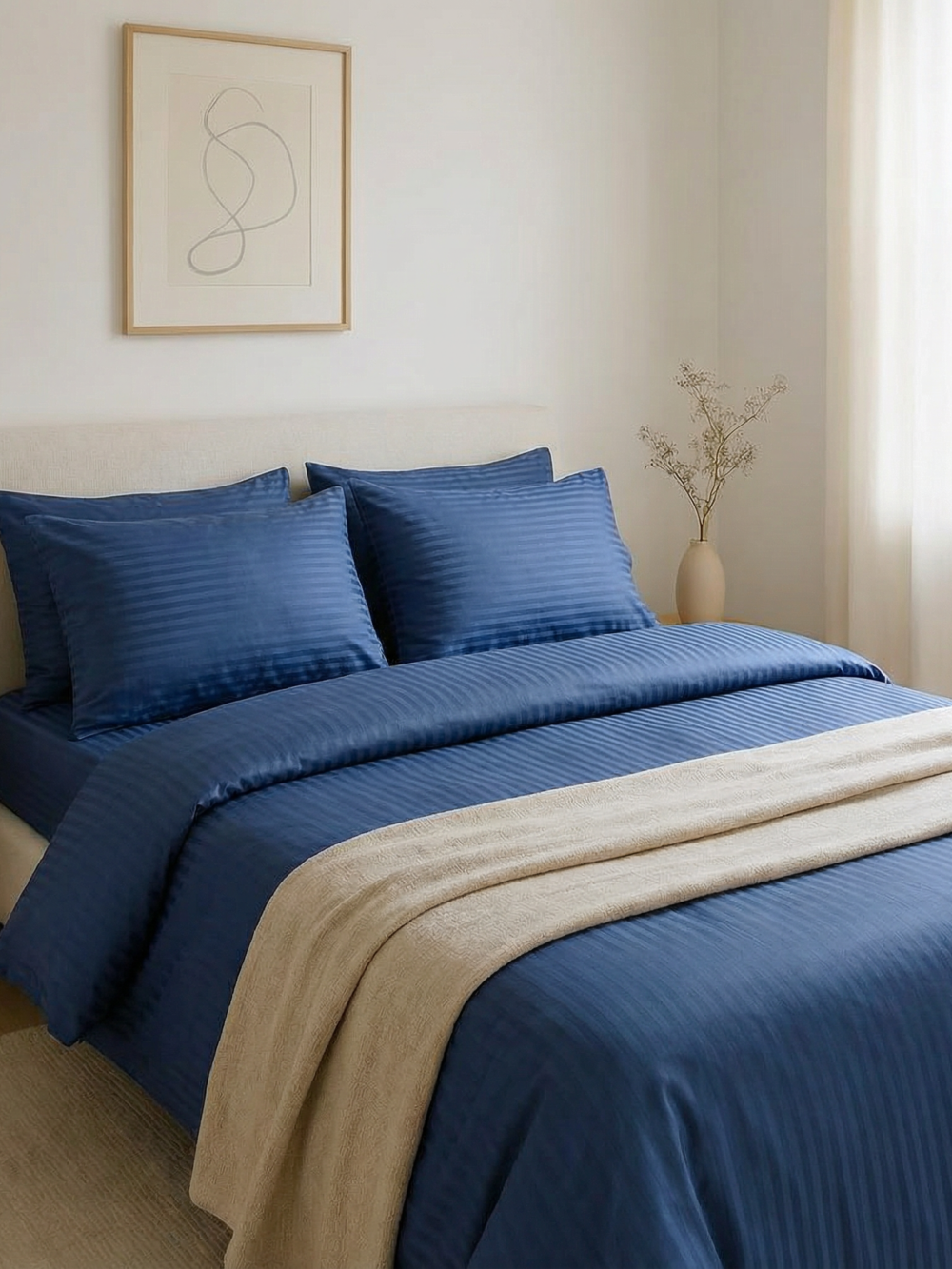 Комплект постільної білизни Blue comet (страйп сатин)