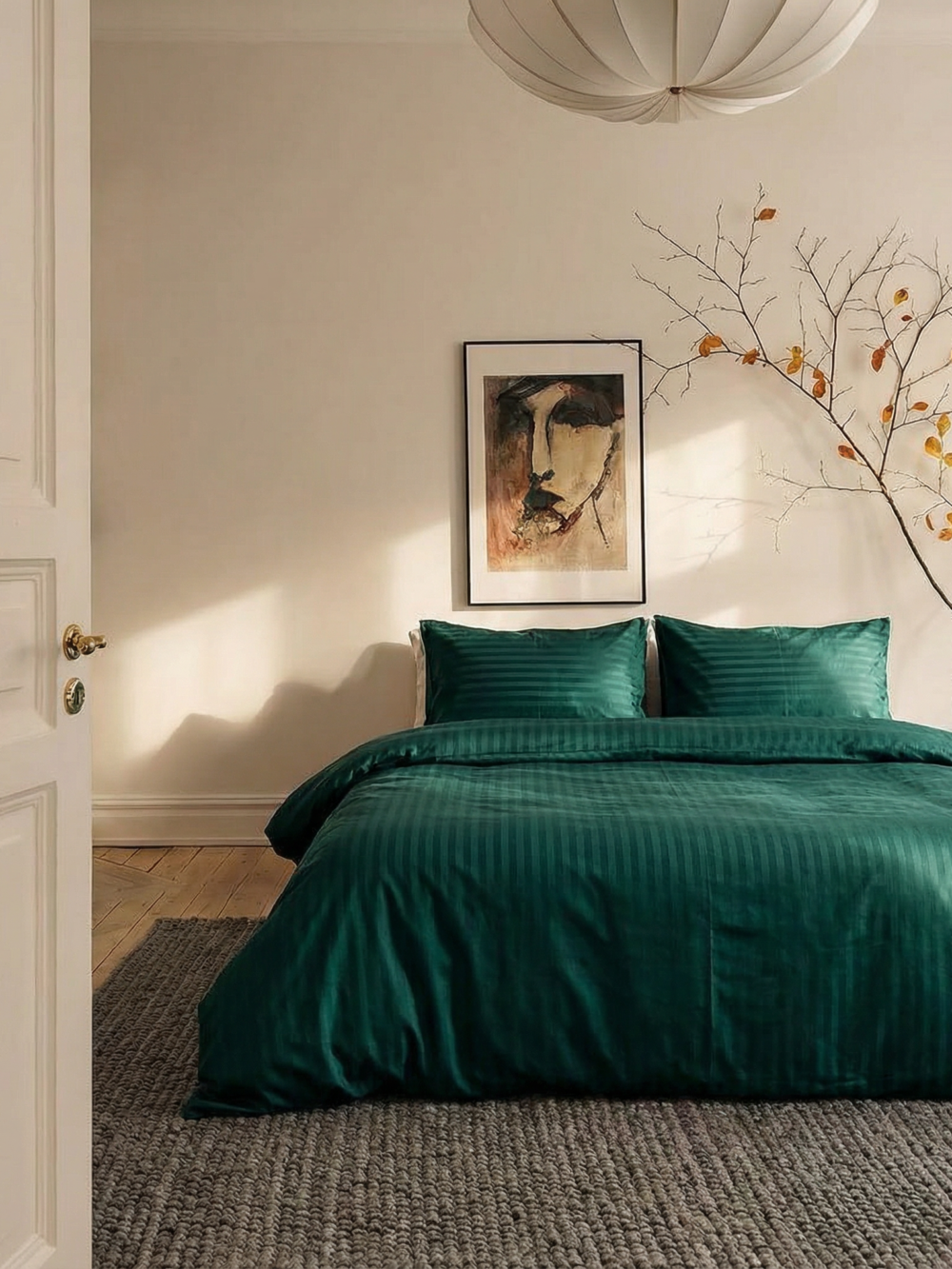 Комплект постільної білизни Emerald sky (страйп сатин)